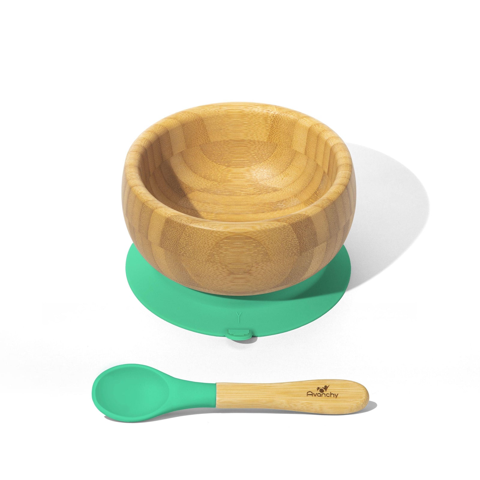 Bamboo Baby Suction Bowl + Spoon - Avanchy Sustainable Baby Dishware