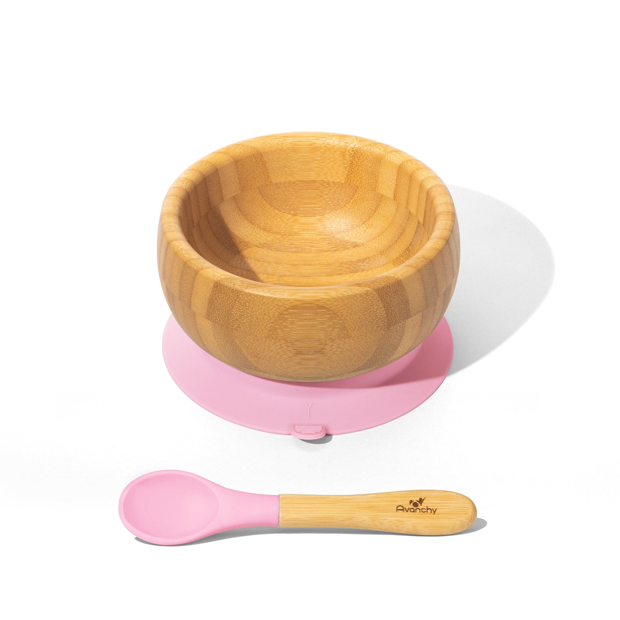 Bamboo Baby Suction Bowl + Spoon - Avanchy Sustainable Baby Dishware