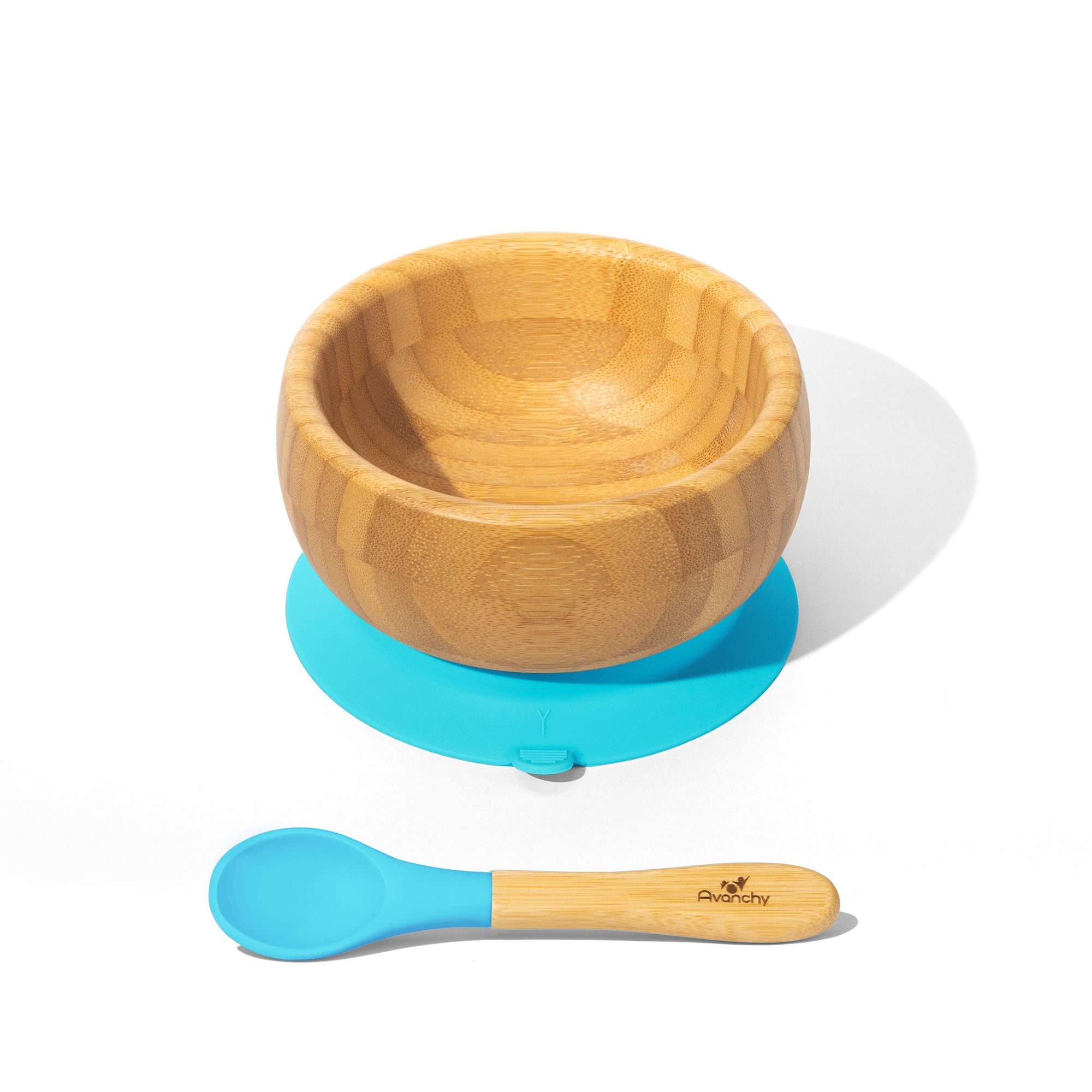 Bamboo Baby Suction Bowl + Spoon - Avanchy Sustainable Baby Dishware