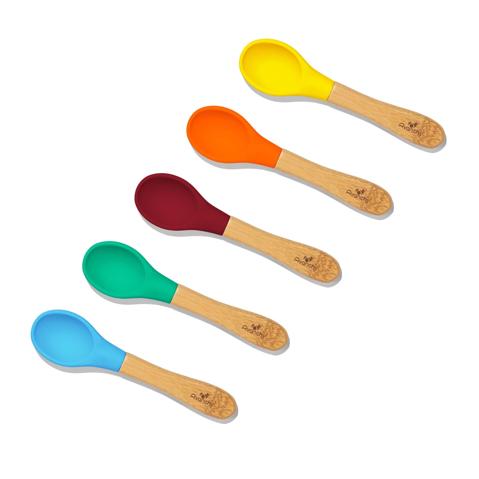 Bamboo BLW Baby Infant Self Seeding Spoons | Wide-Short - Avanchy Sustainable Baby Dishware