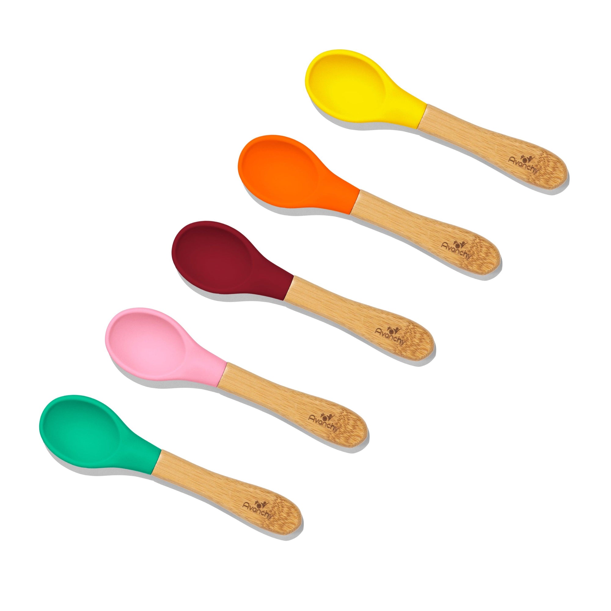 Bamboo BLW Baby Infant Self Seeding Spoons | Wide-Short - Avanchy Sustainable Baby Dishware