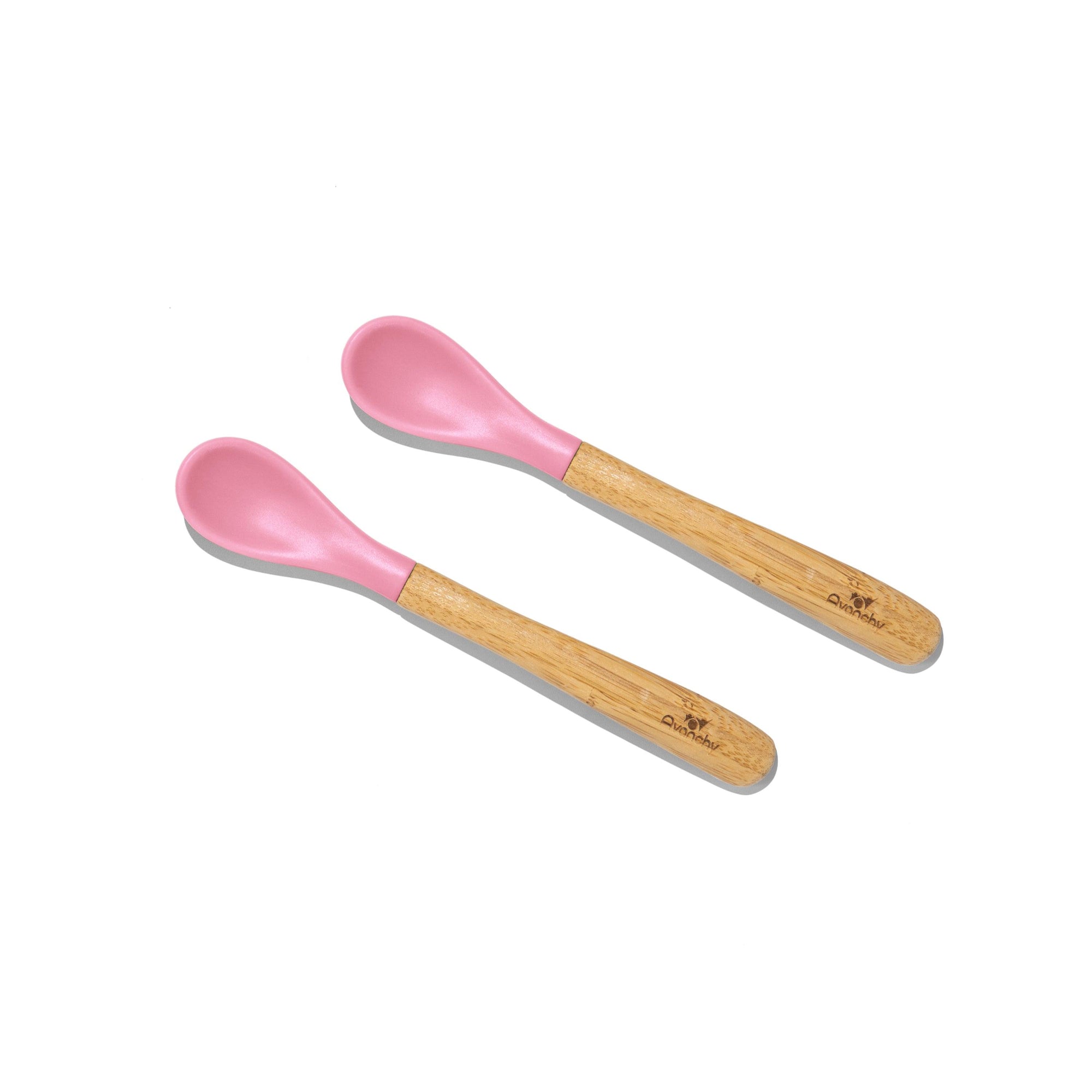 Bamboo Infant Spoons - BLW Baby Self Feeding Spoon | Thin - Long - Avanchy Sustainable Baby Dishware