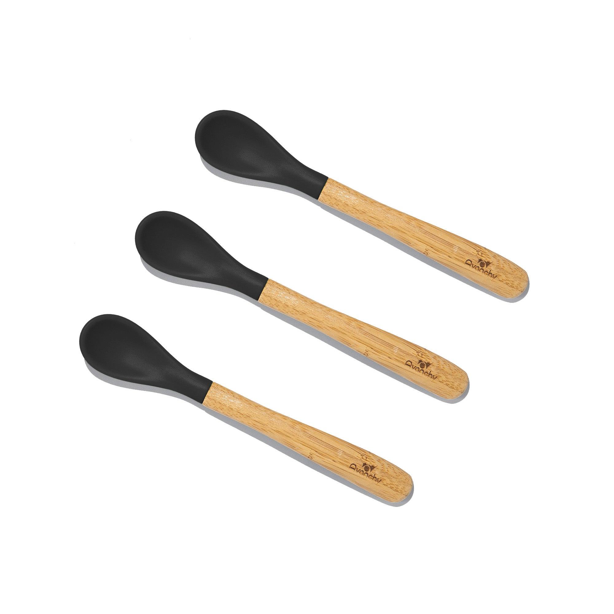 Monochrome Utensils Tri-Pack - Avanchy Sustainable Baby Dishware