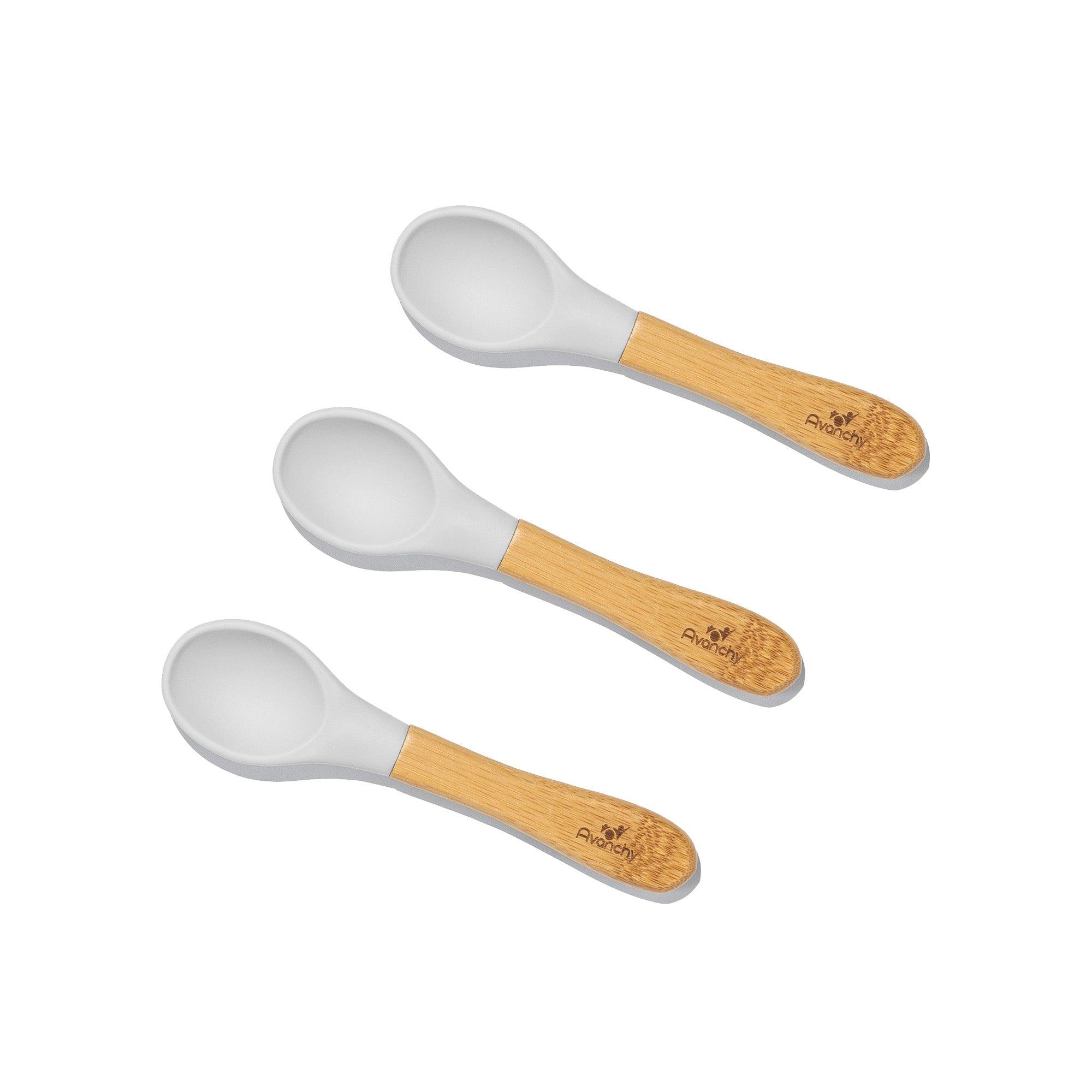 Monochrome Utensils Tri-Pack - Avanchy Sustainable Baby Dishware