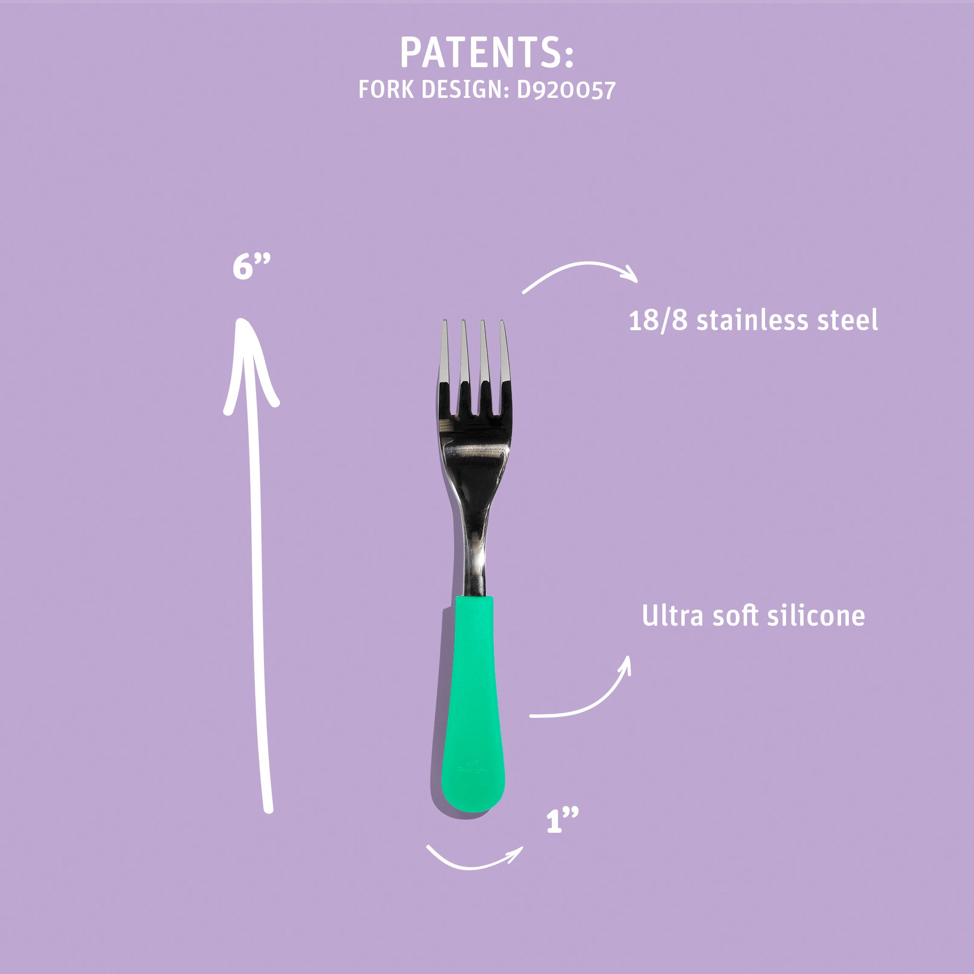 Stainless Steel Training Single Fork - Baby Led Weaning Forks - BLW 6 months - Avanchy Sustainable Baby Dishware