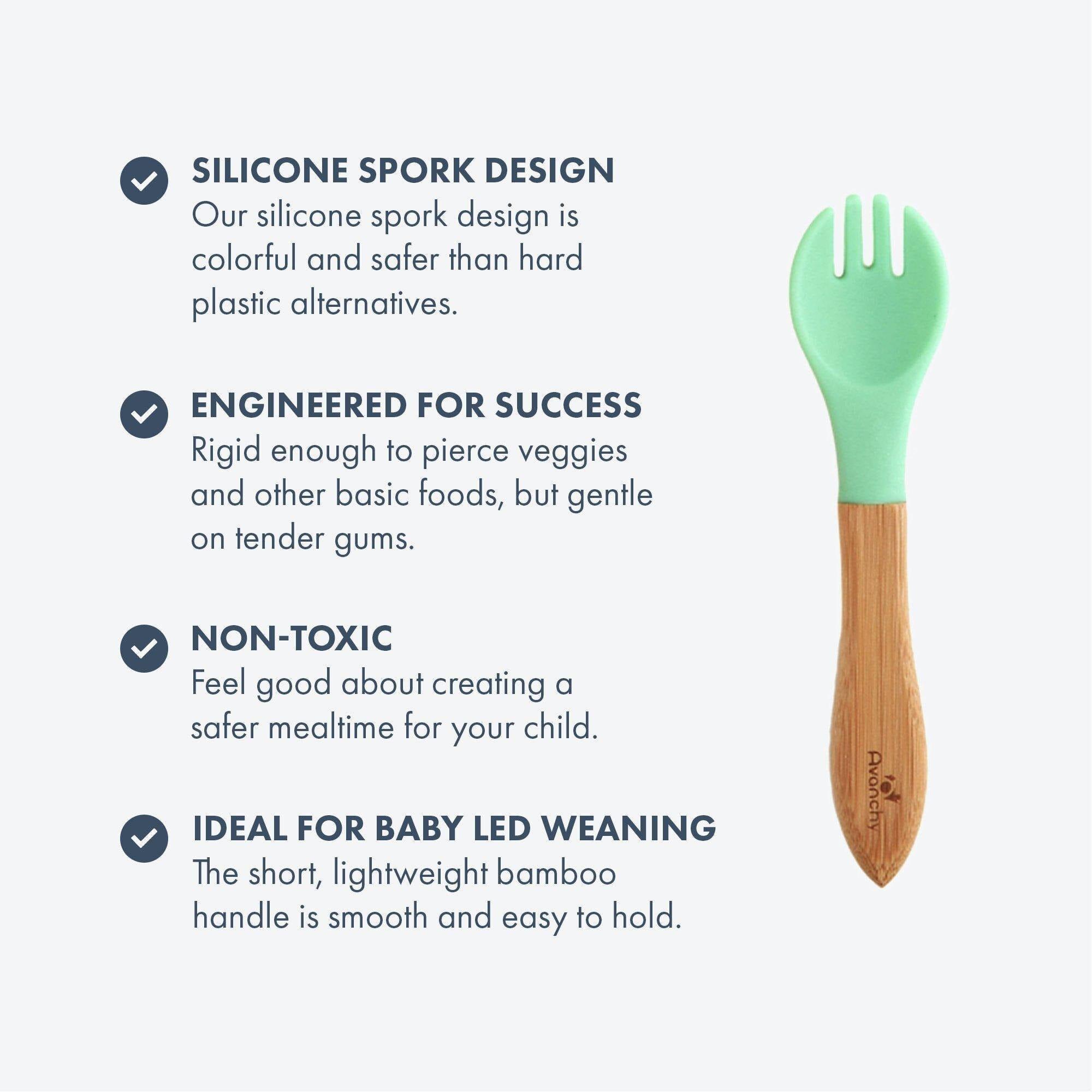 Bamboo Baby Led Weaning Forks - BLW 6 months - Avanchy Sustainable Baby Dishware